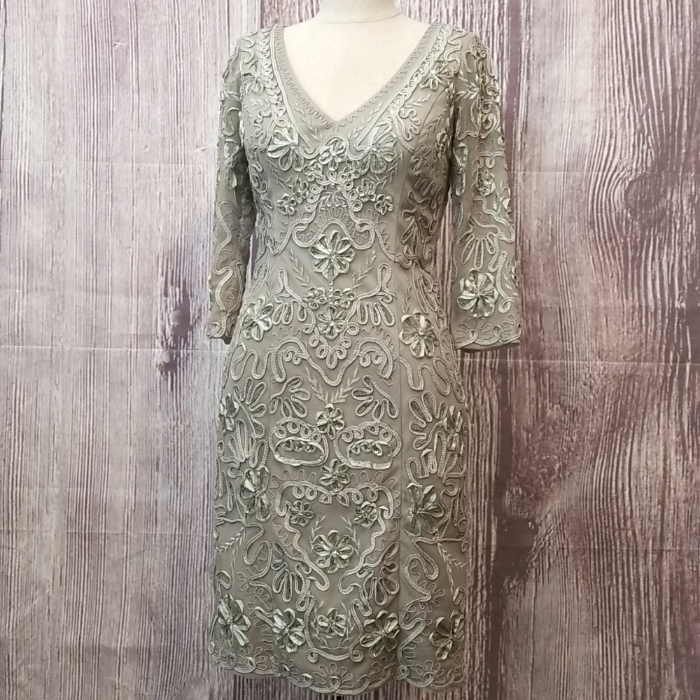 *LAST CHANCE ITEM!*  Sue Wong Nocturne Grey/Silver Beaded Dress